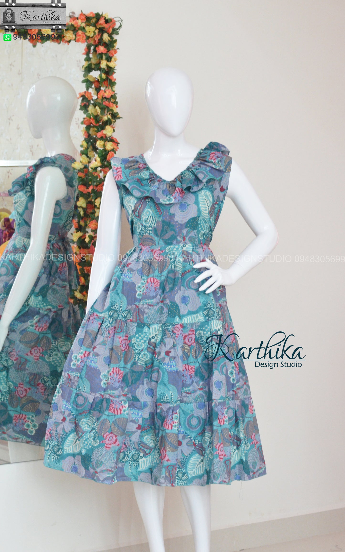 Multicolour cotton frock..