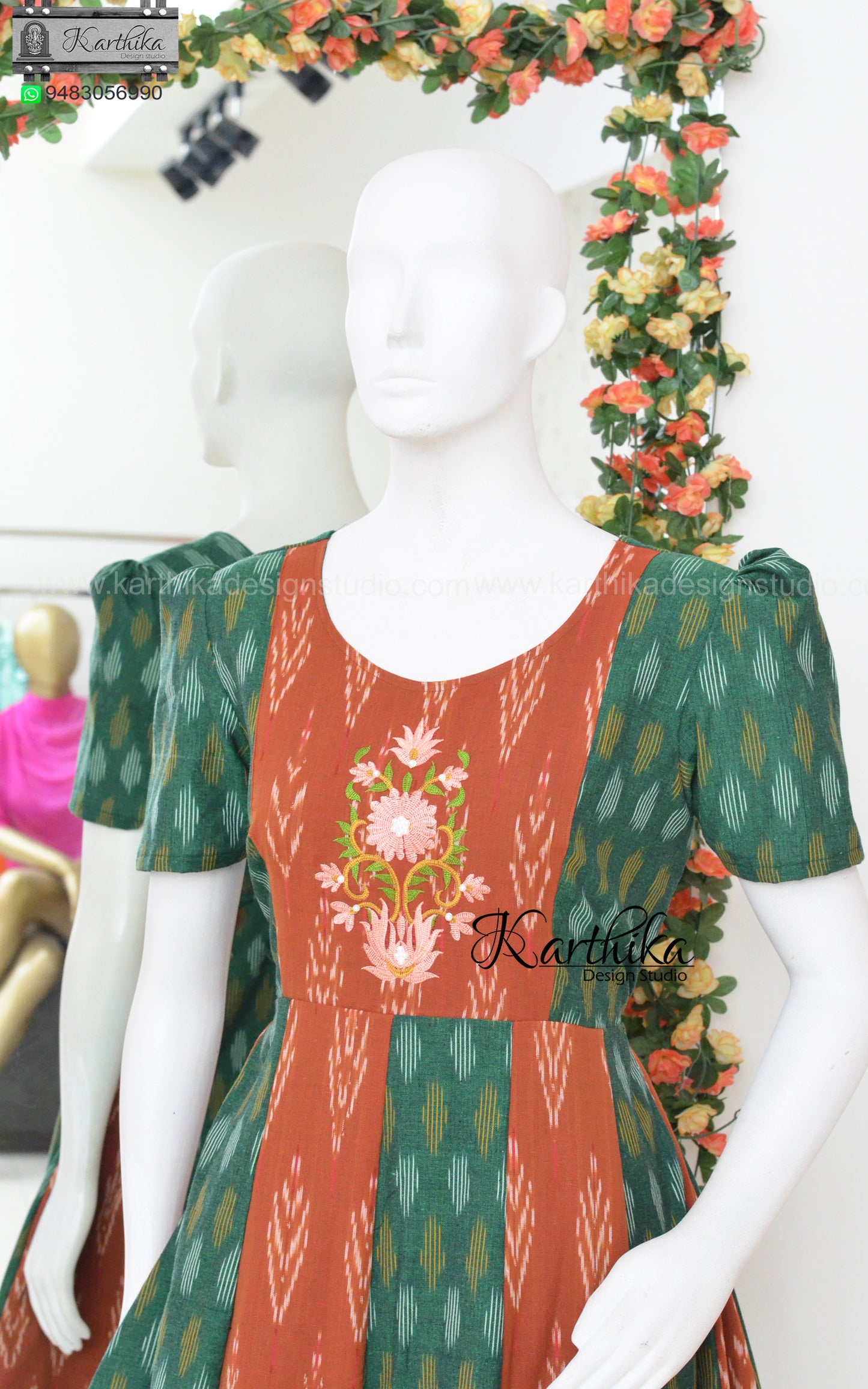 Multicolor ikkat cotton frock