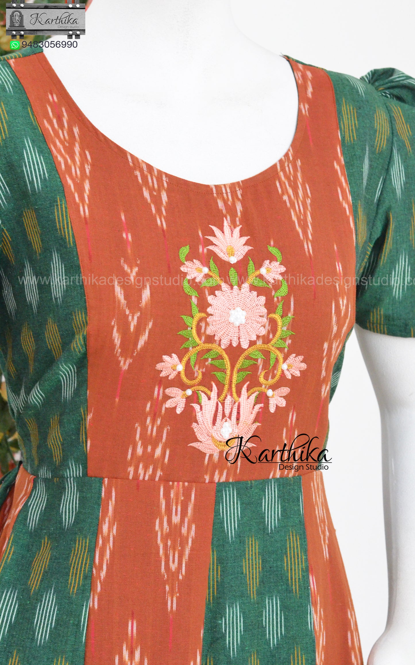 Multicolor ikkat cotton frock