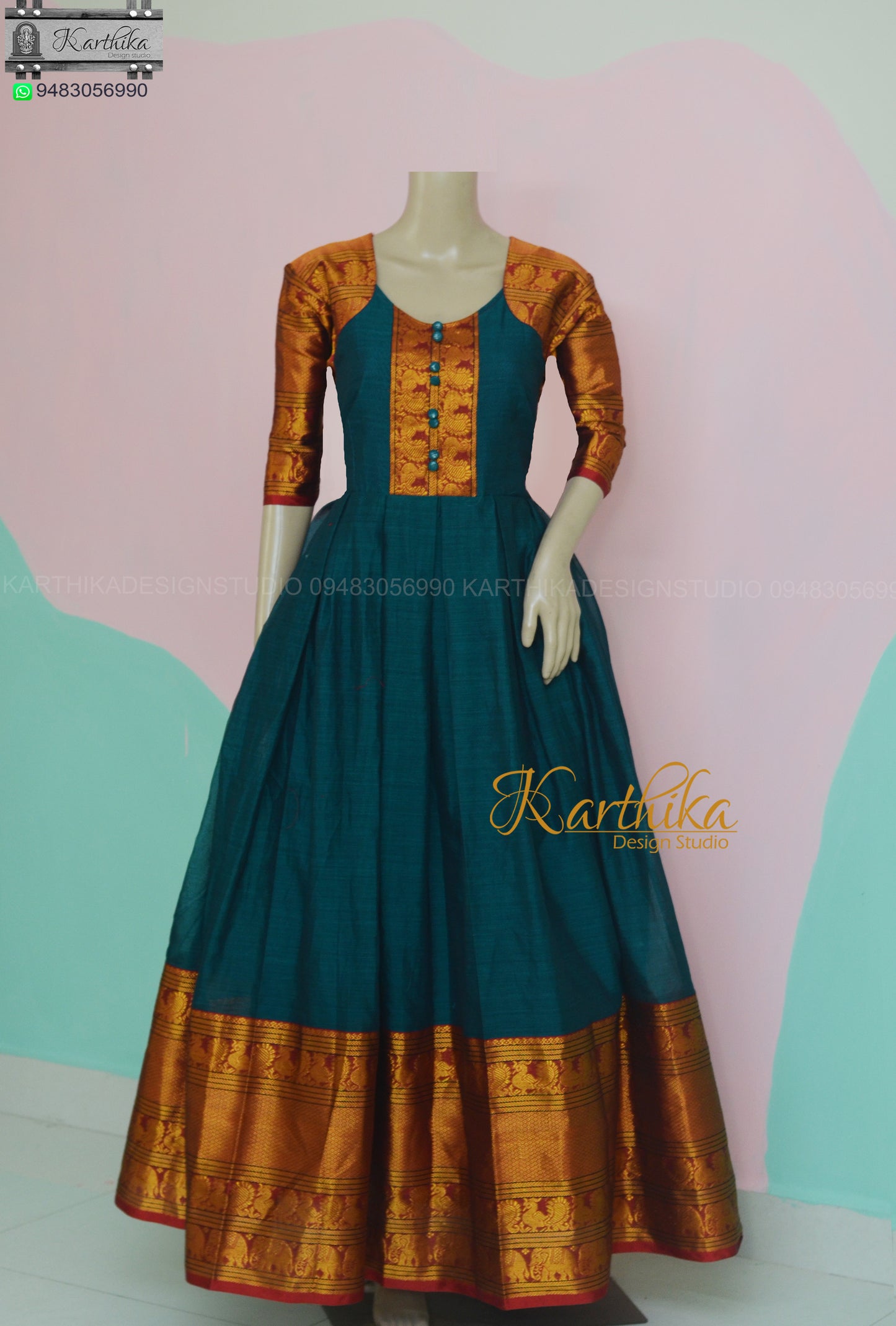 Narayanpet cotton long gown.. – karthika design studio