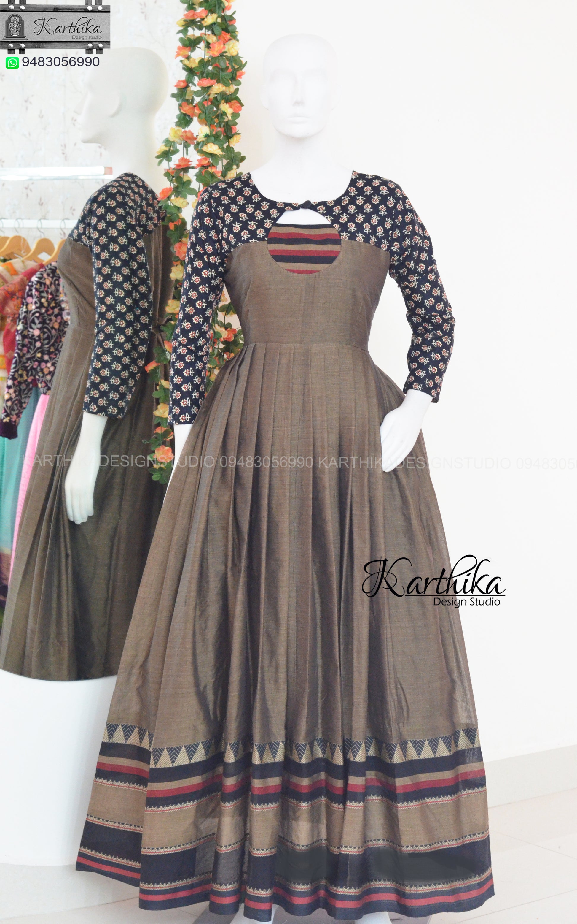 Narayanpet cotton long gown.. Narayanpet cotton long gown..