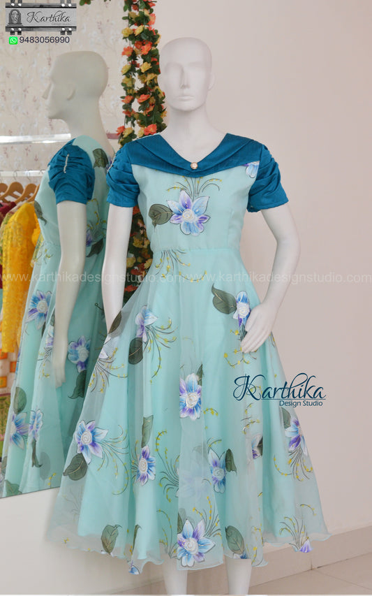 Painted organza frock