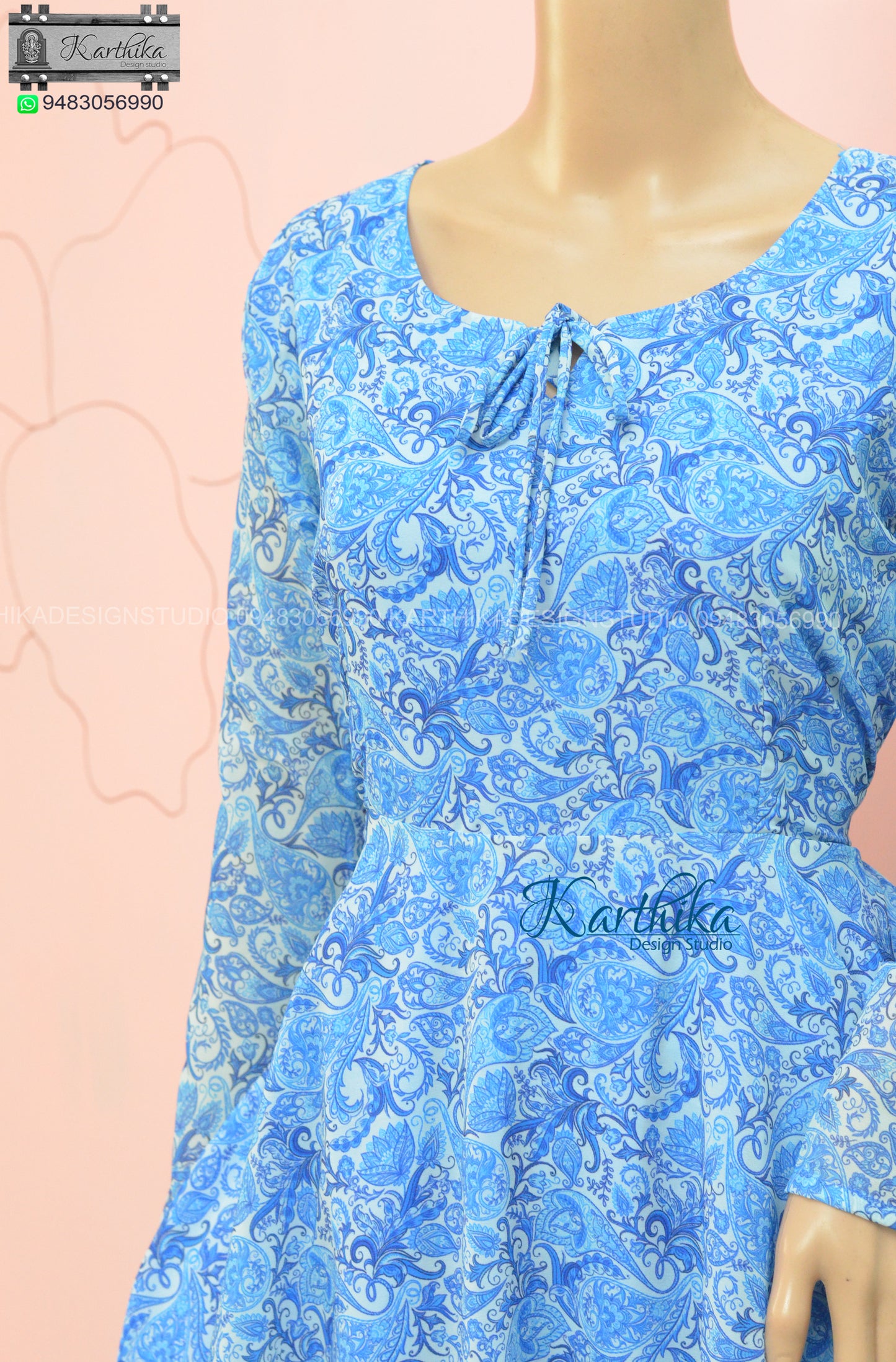 Swirls print georgette frock