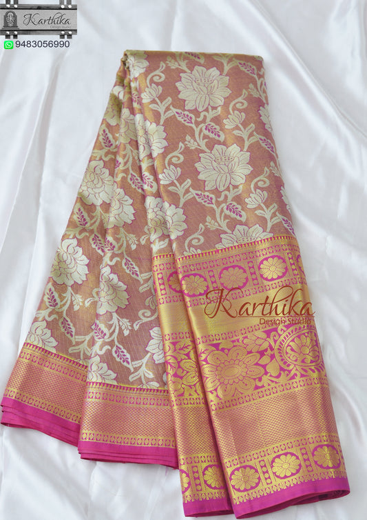 Soft silk saree-Peach
