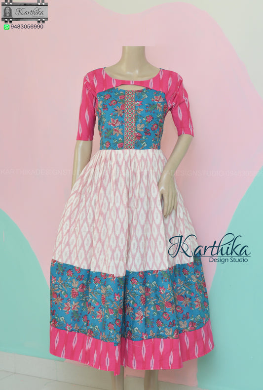 Printed cotton/Ikkat cotton kurthi..