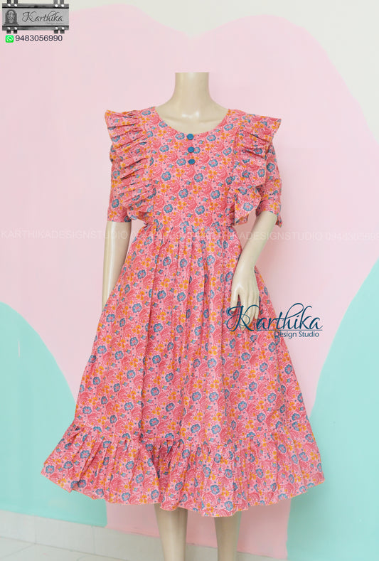 Printed cotton kurthi..