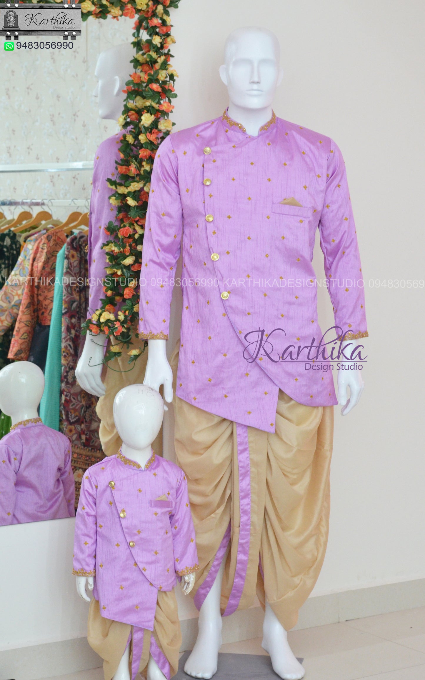 Raw silk Dhothi Kurtha