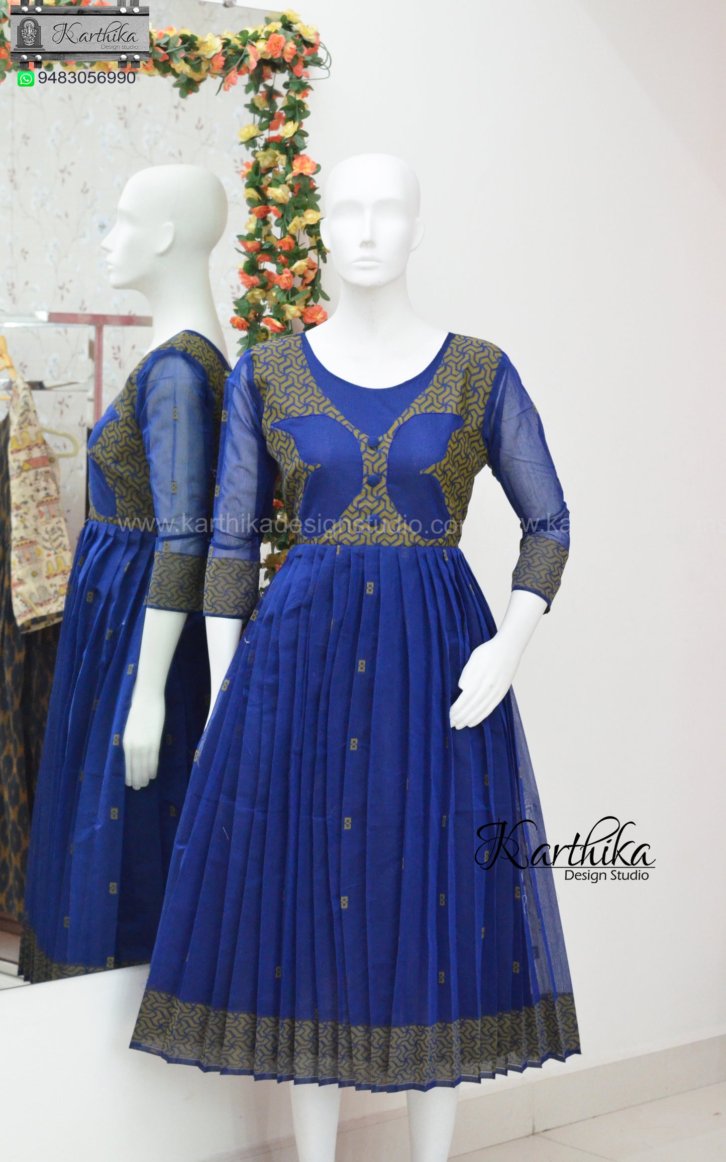Royal blue cotton frock