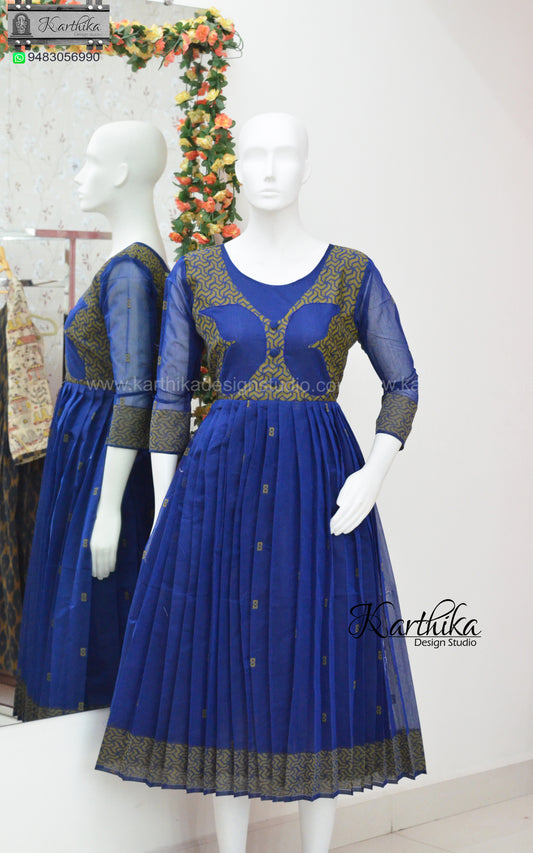 Royal blue cotton frock