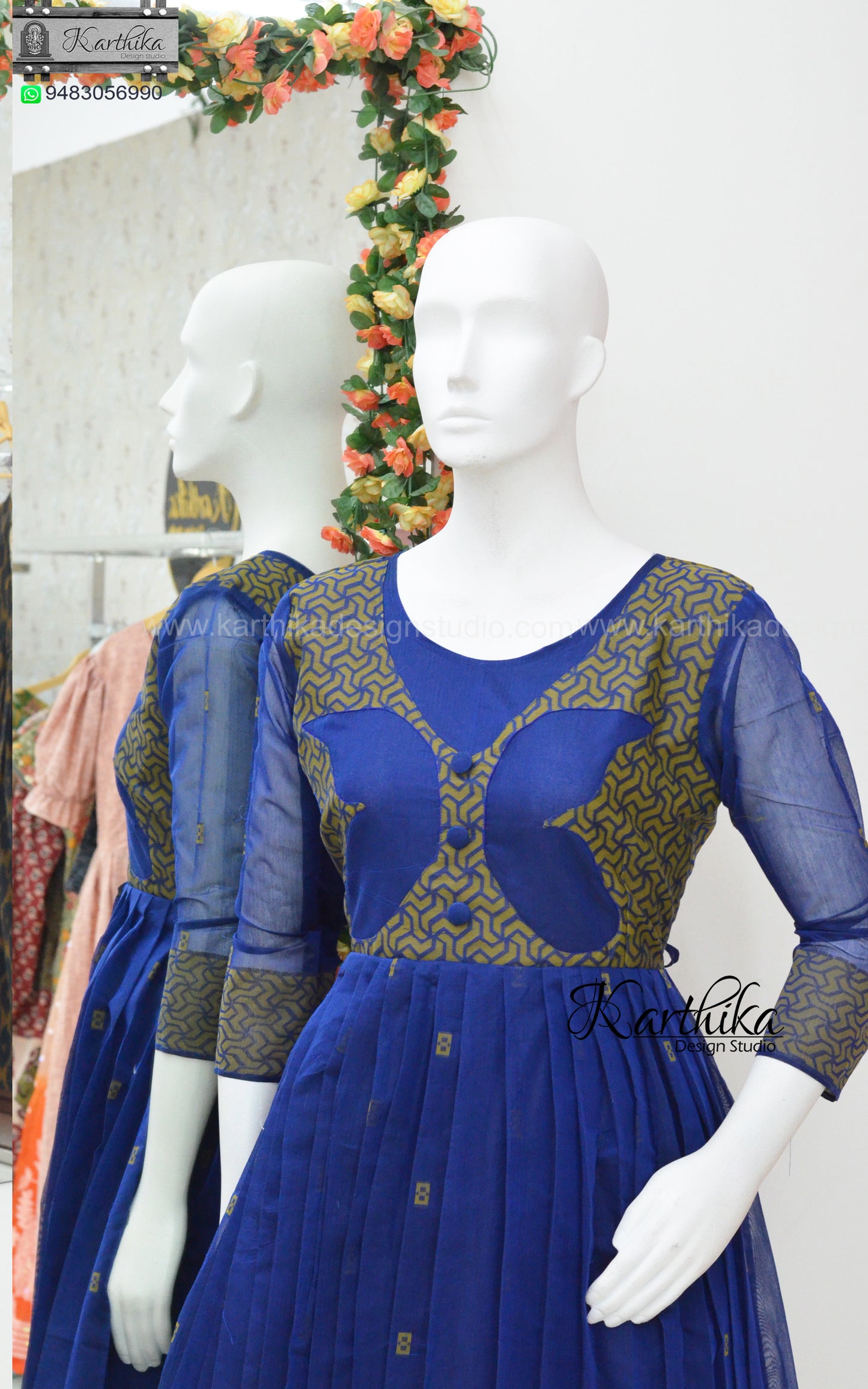 Royal blue cotton frock