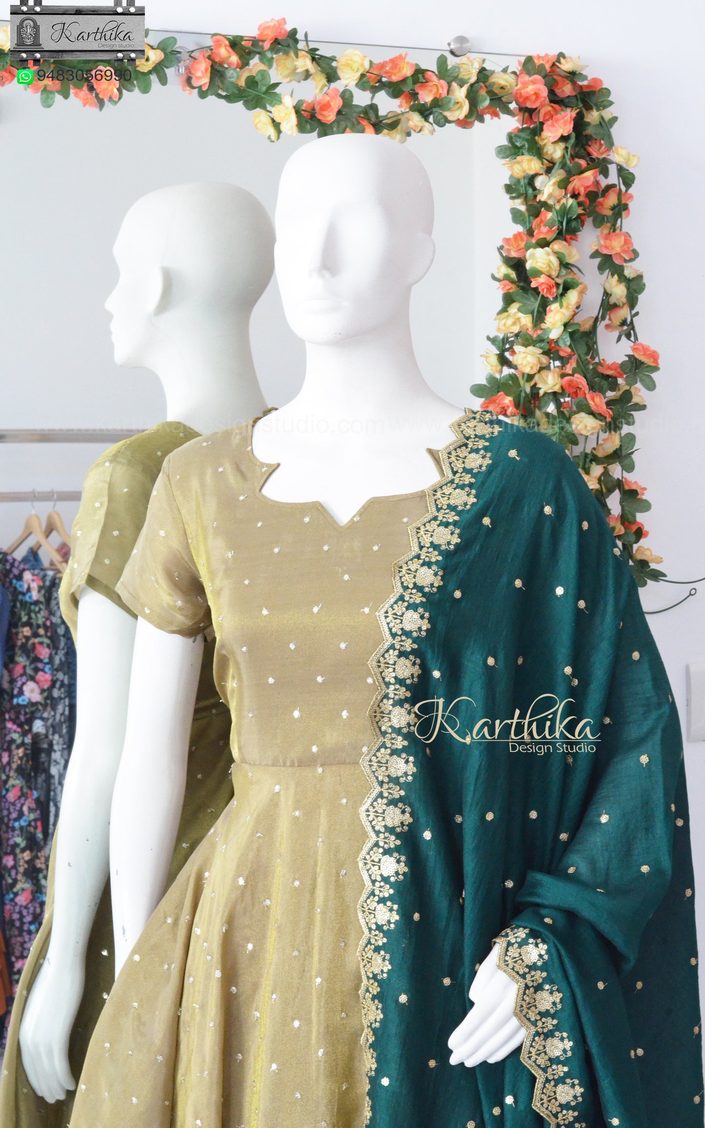 Shimmer tissue chudidhar