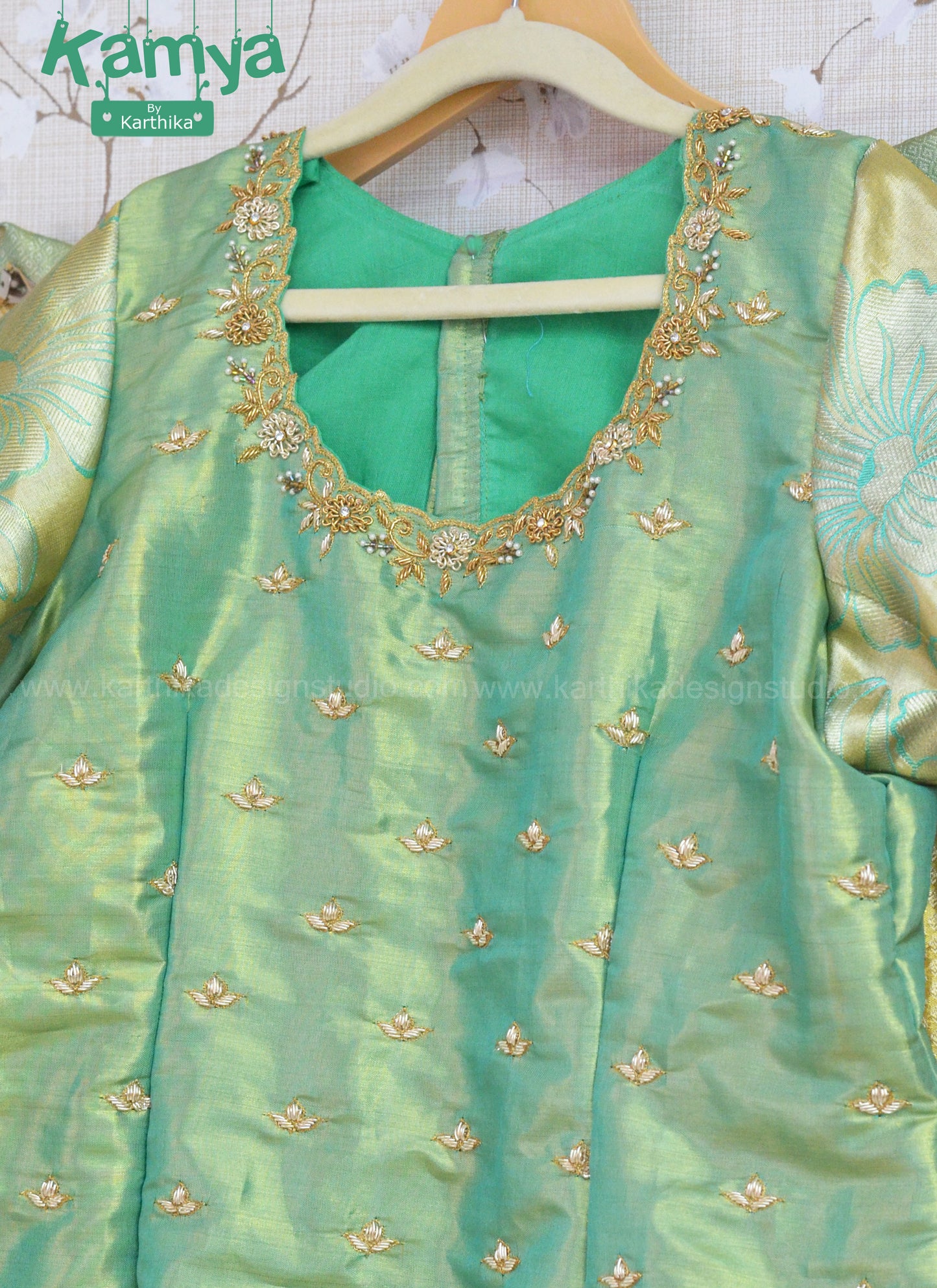 Tissue silk lehenga blouse