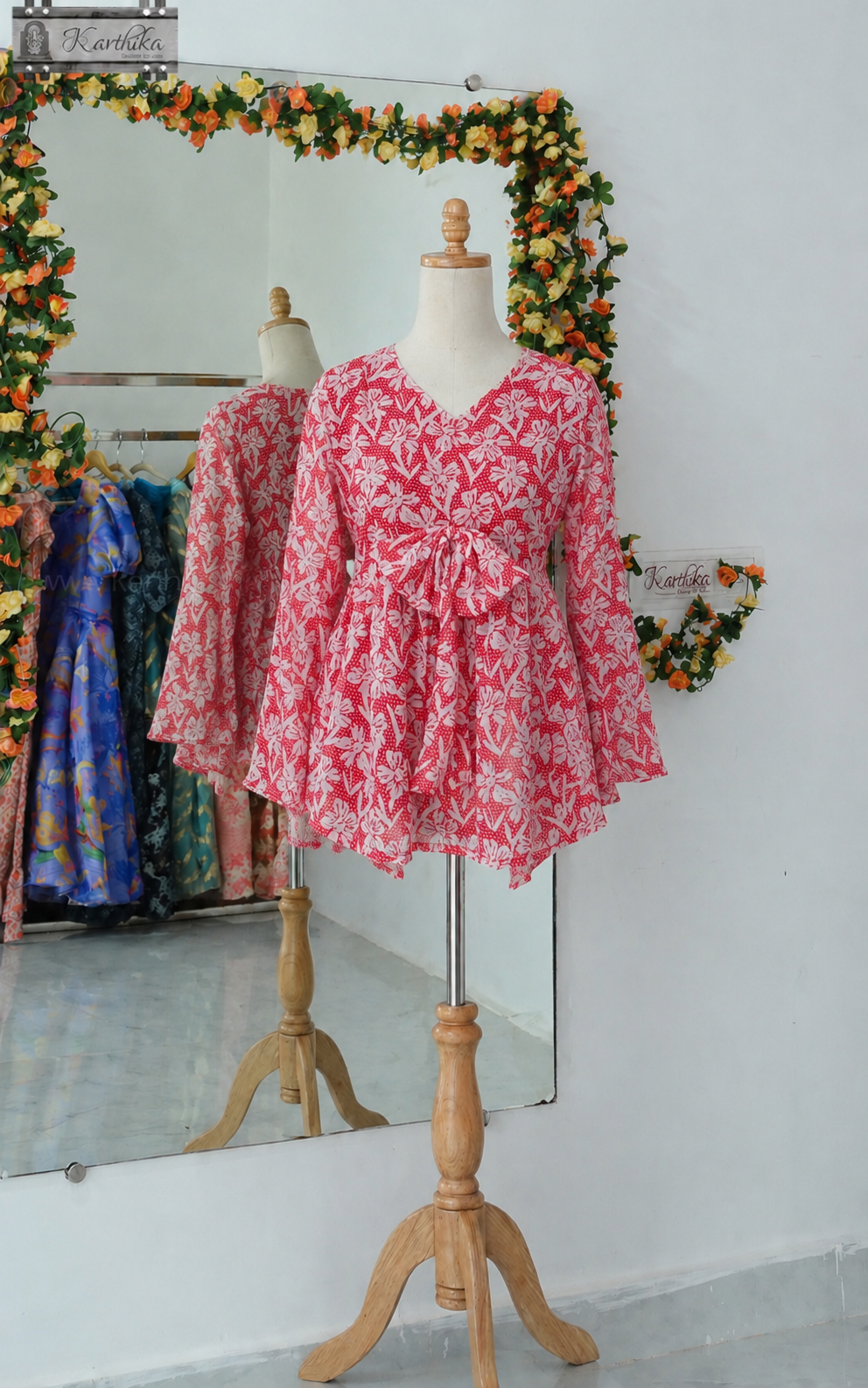 Floral georgette tunic