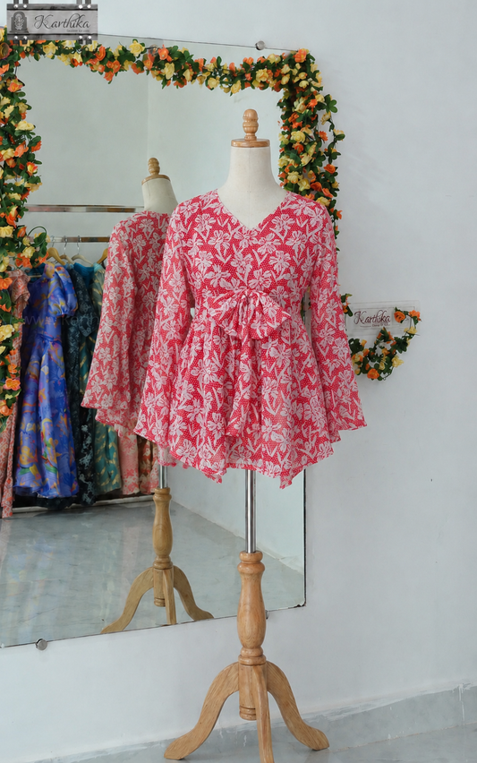 Floral georgette tunic