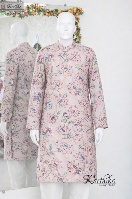 Floral cotton Kurtha for boys