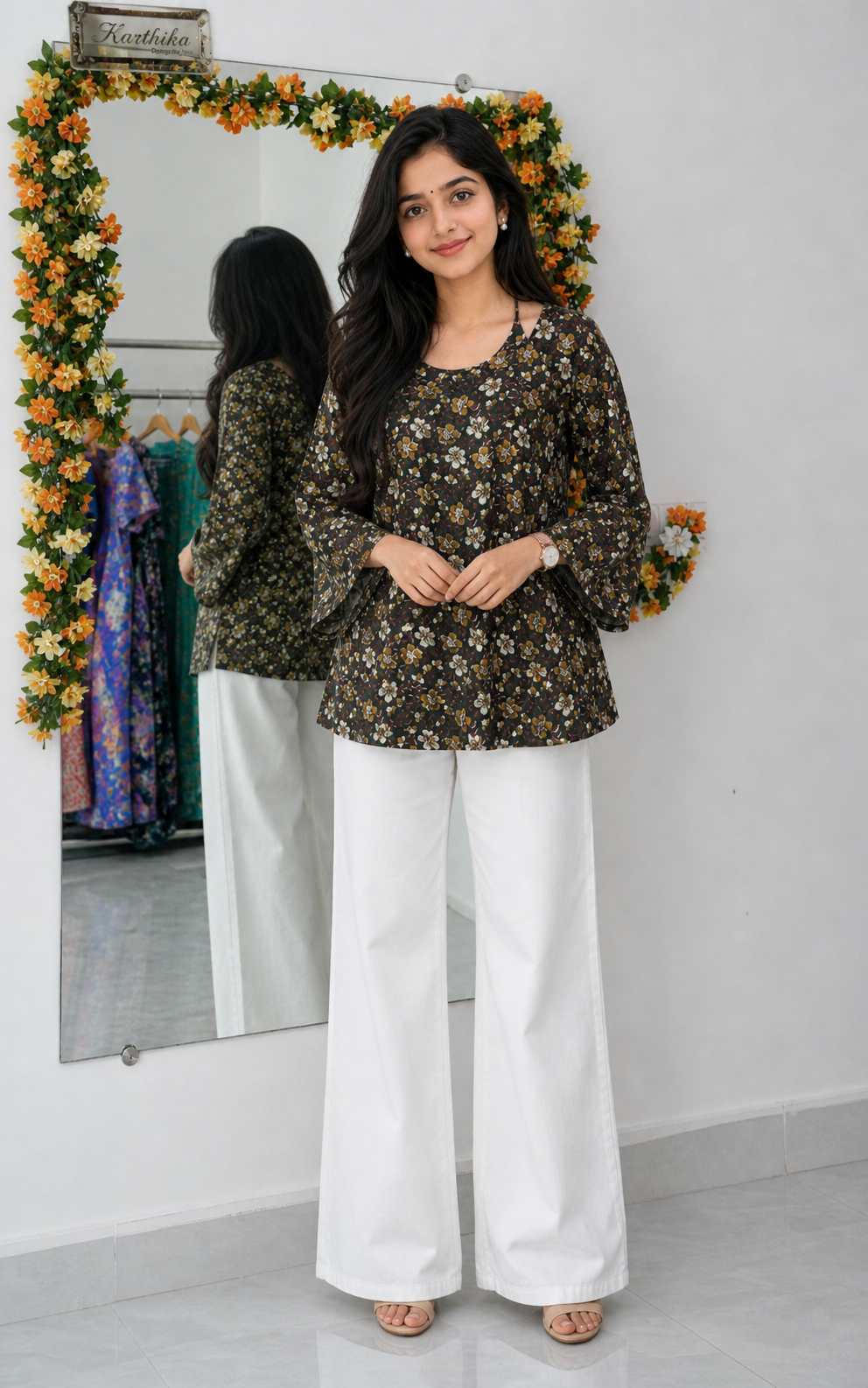 Printed cotton tunic