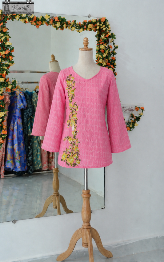 Embroidered cotton tunic