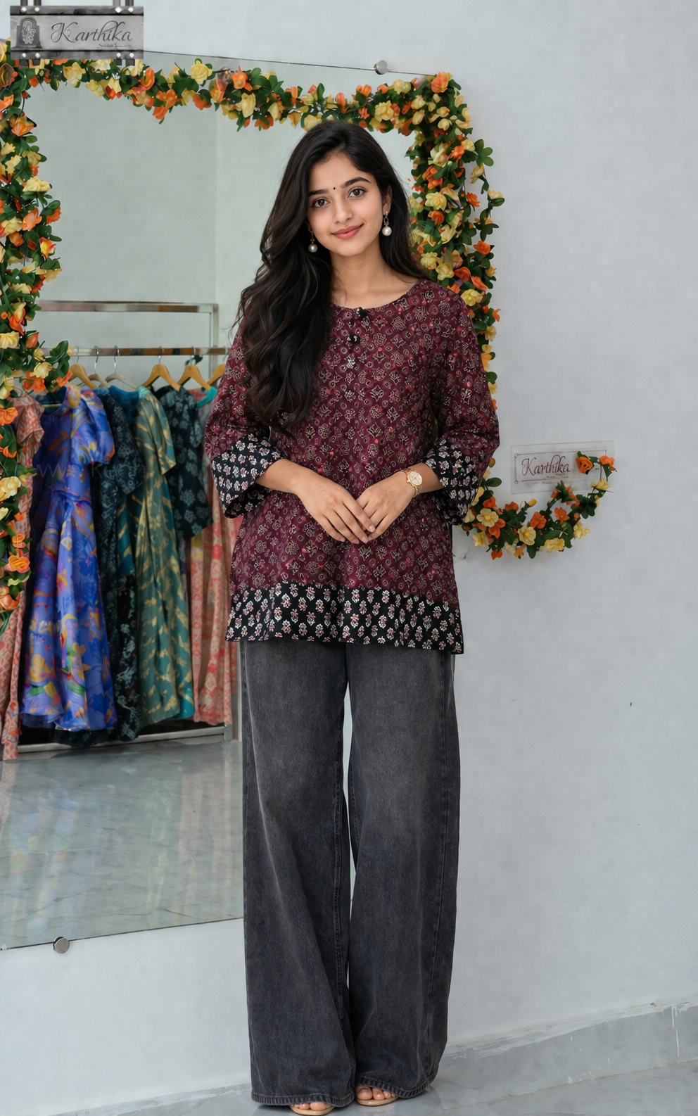 Ajrakh cotton tunic
