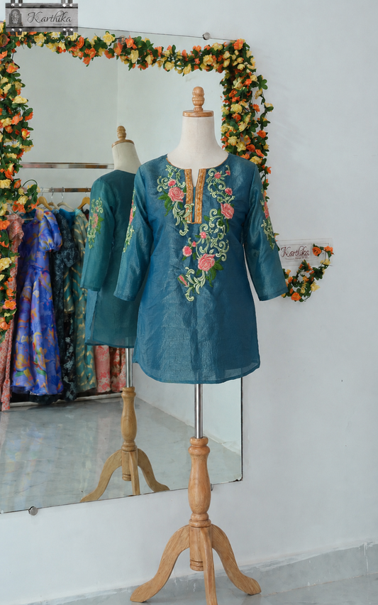 Embroidered ikkat Jimmychoo tunic
