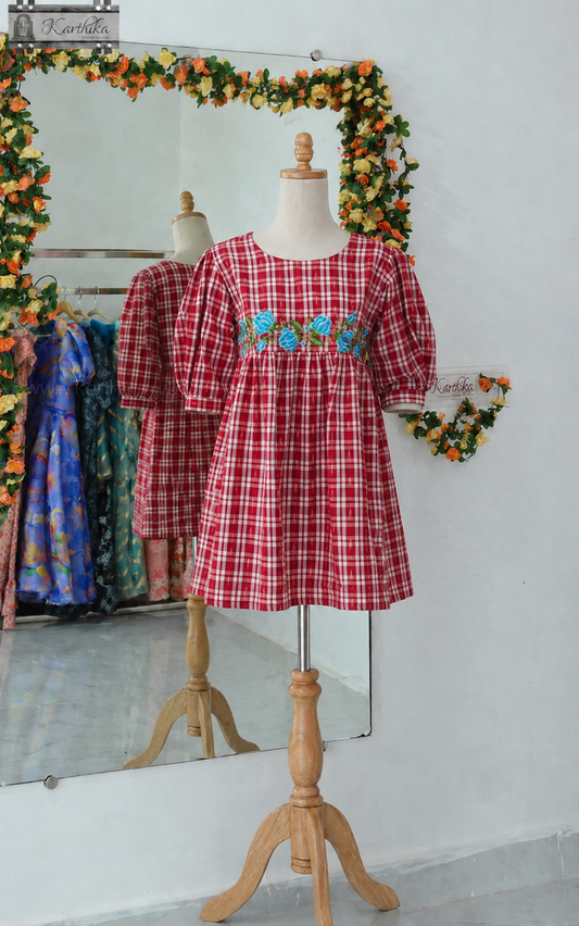 Embroidered ikkat cotton tunic