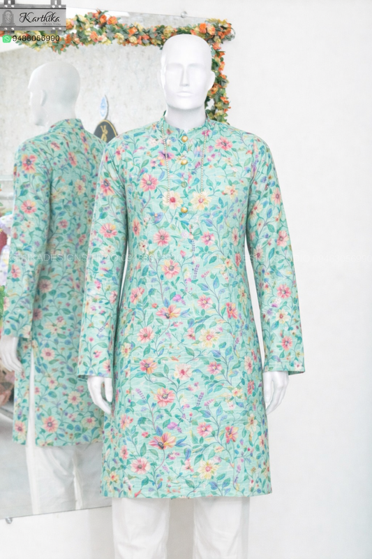 Floral cotton Kurtha for boys