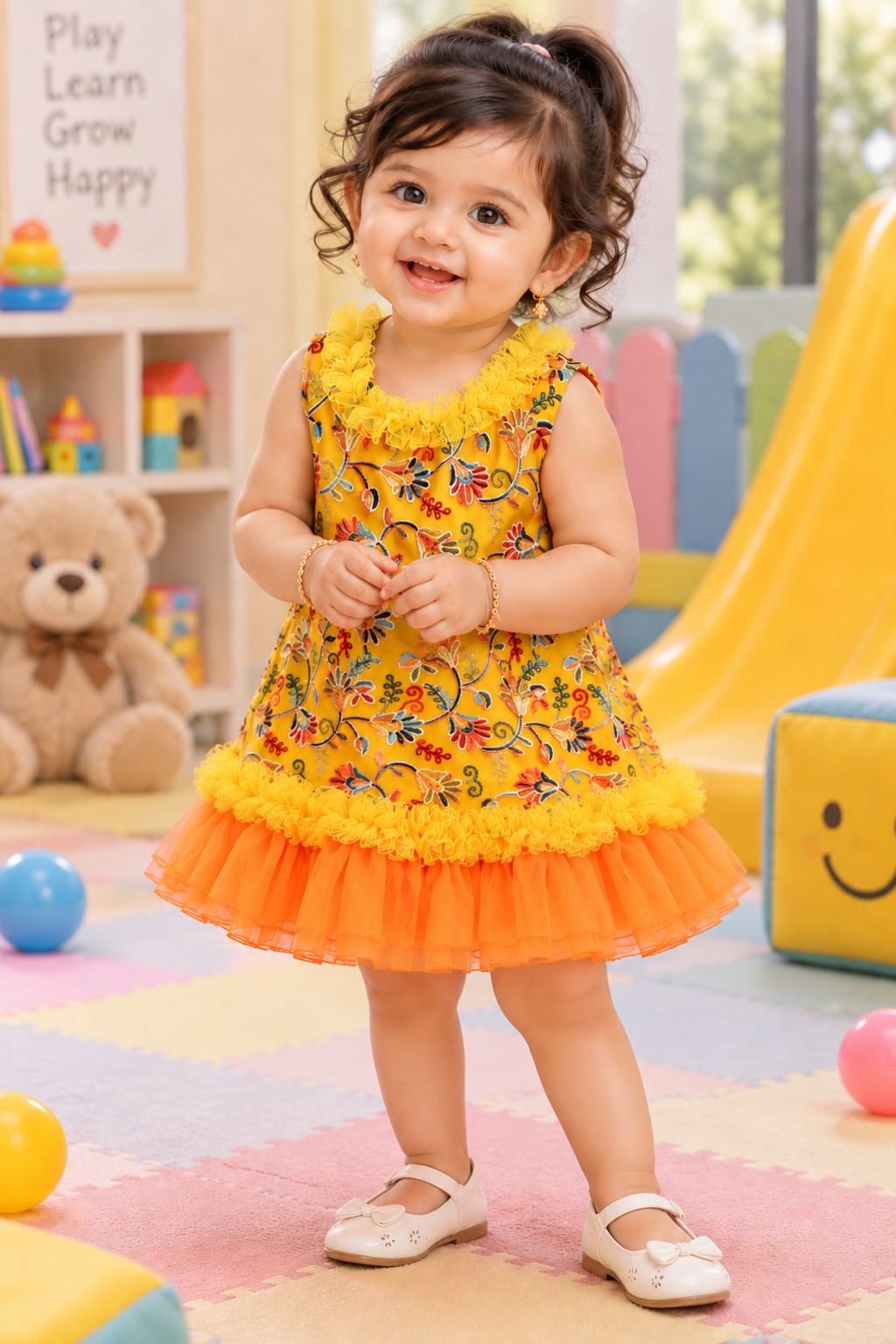 Embroidered georgette frock