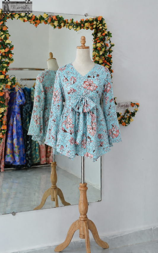 Floral georgette tunic