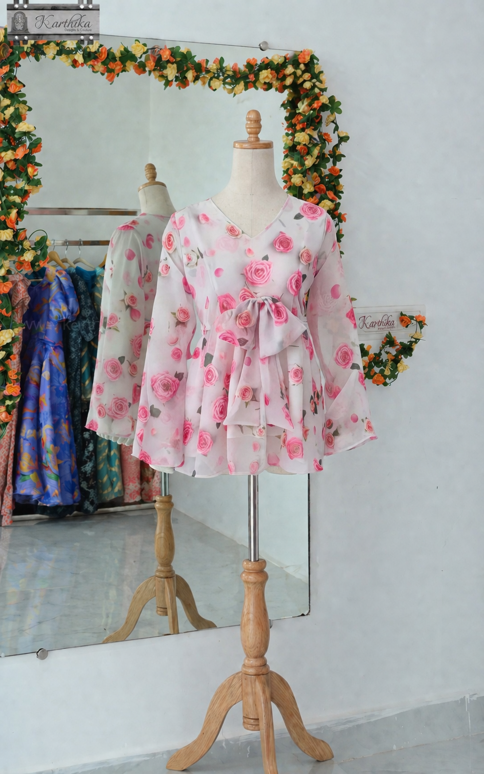 Floral georgette tunic
