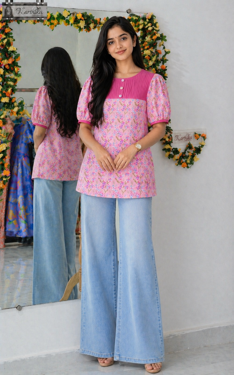 Printed linen Tunic for jeans