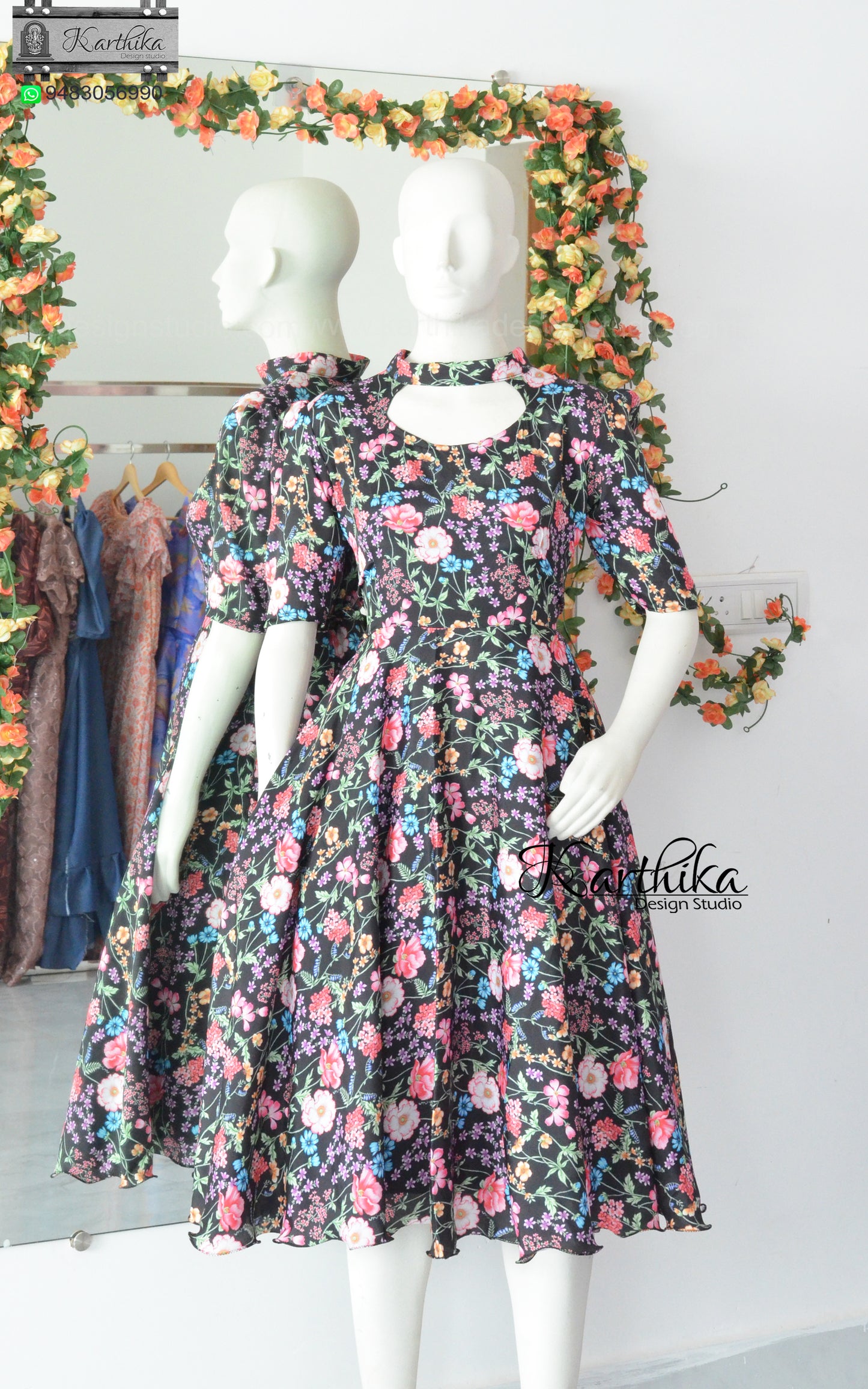Floral crepe frock