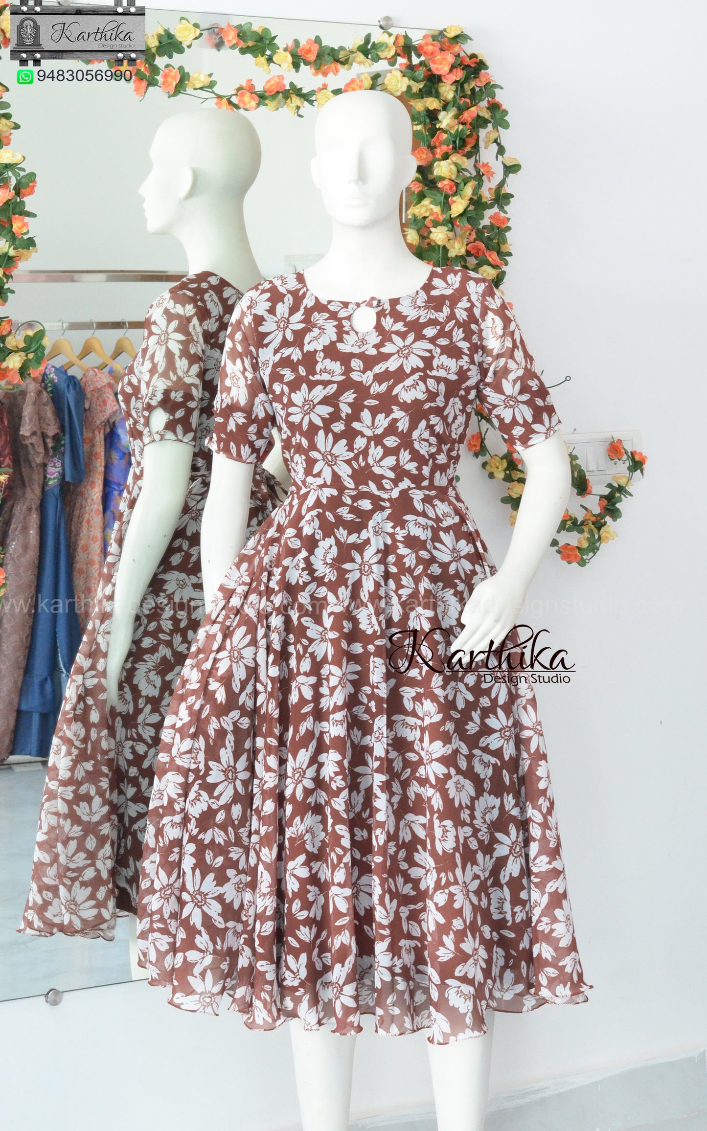 Floral georgette frock