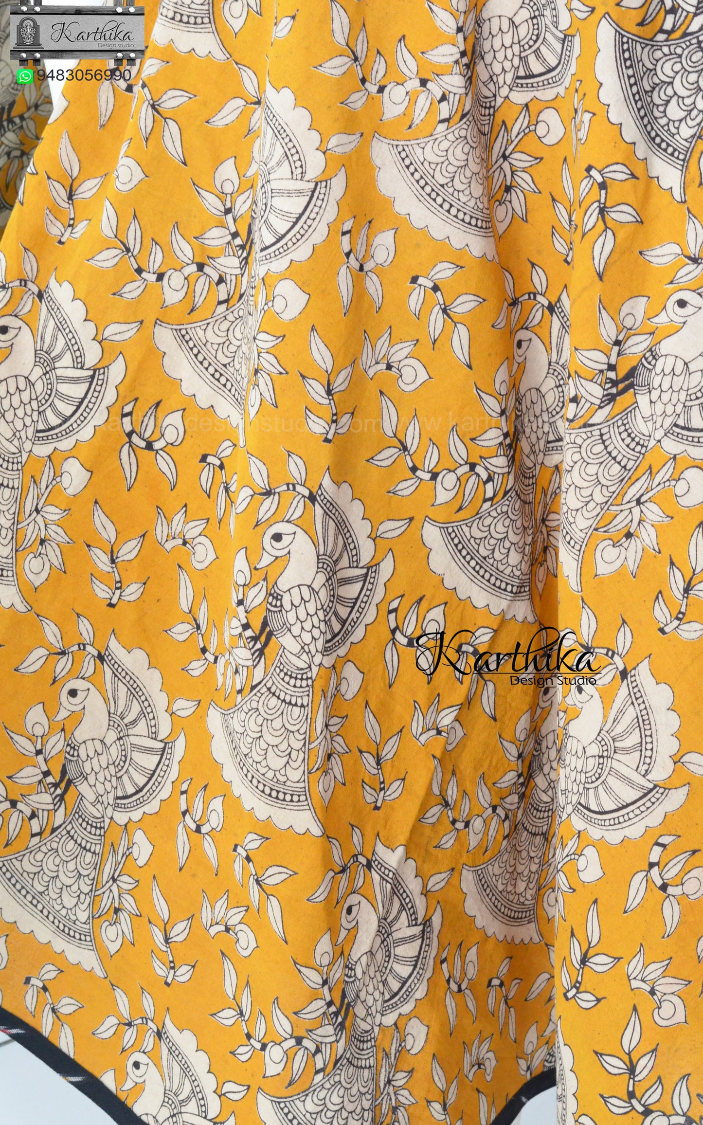 Kalamkari cotton frock with coat