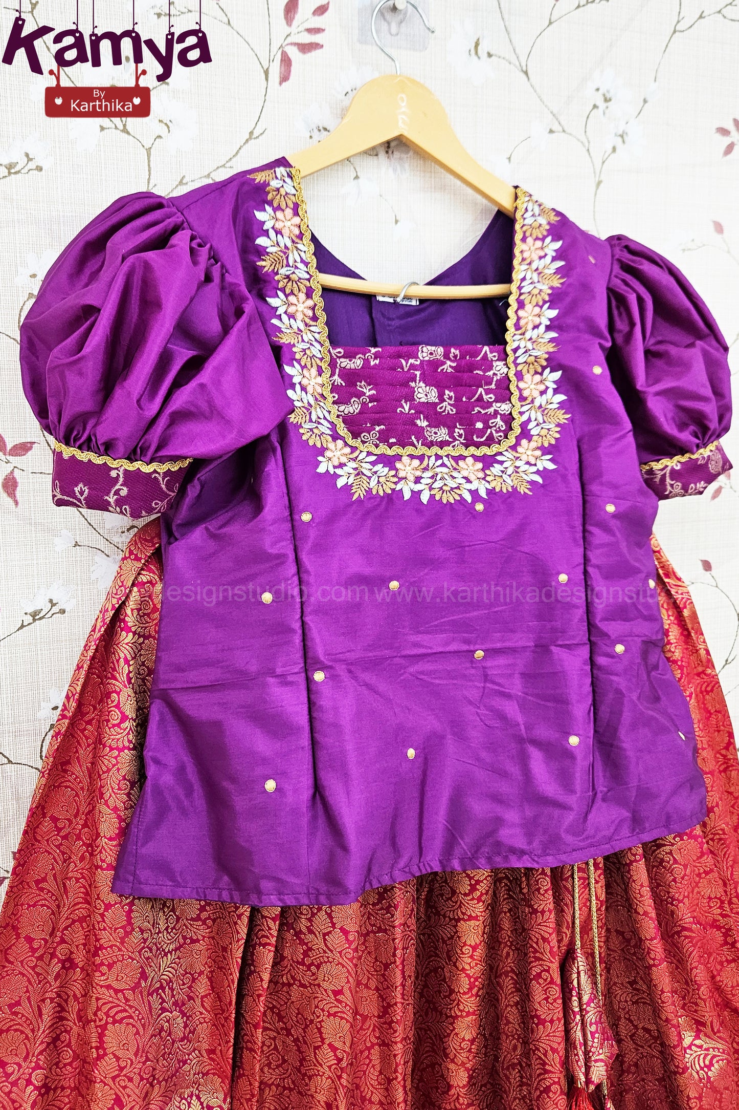 Kanchi soft silk lehenga with embroidered blouse