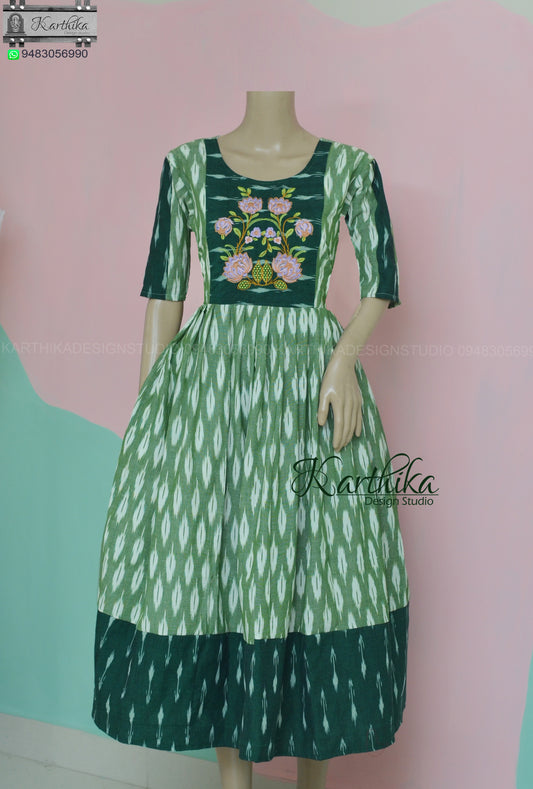 Ikkat cotton kurthi..