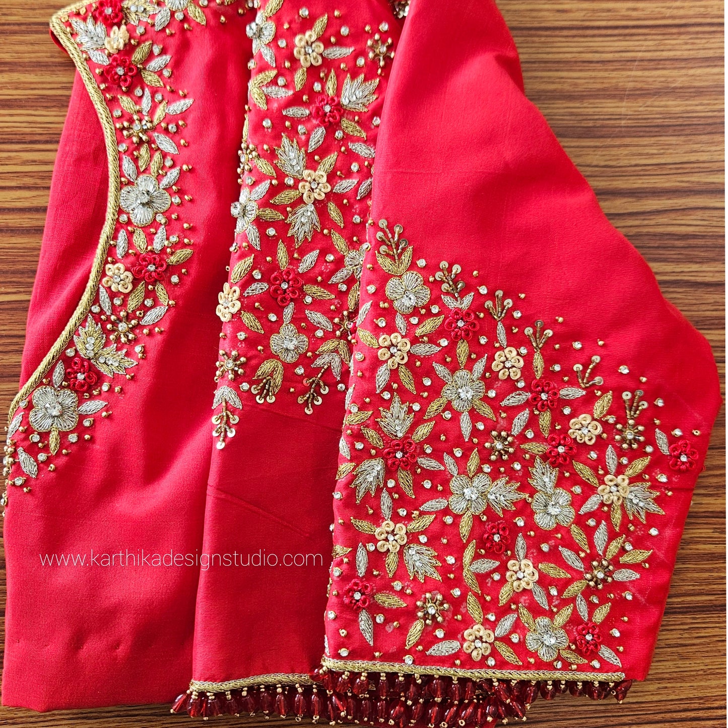 Silk blouse with zari work