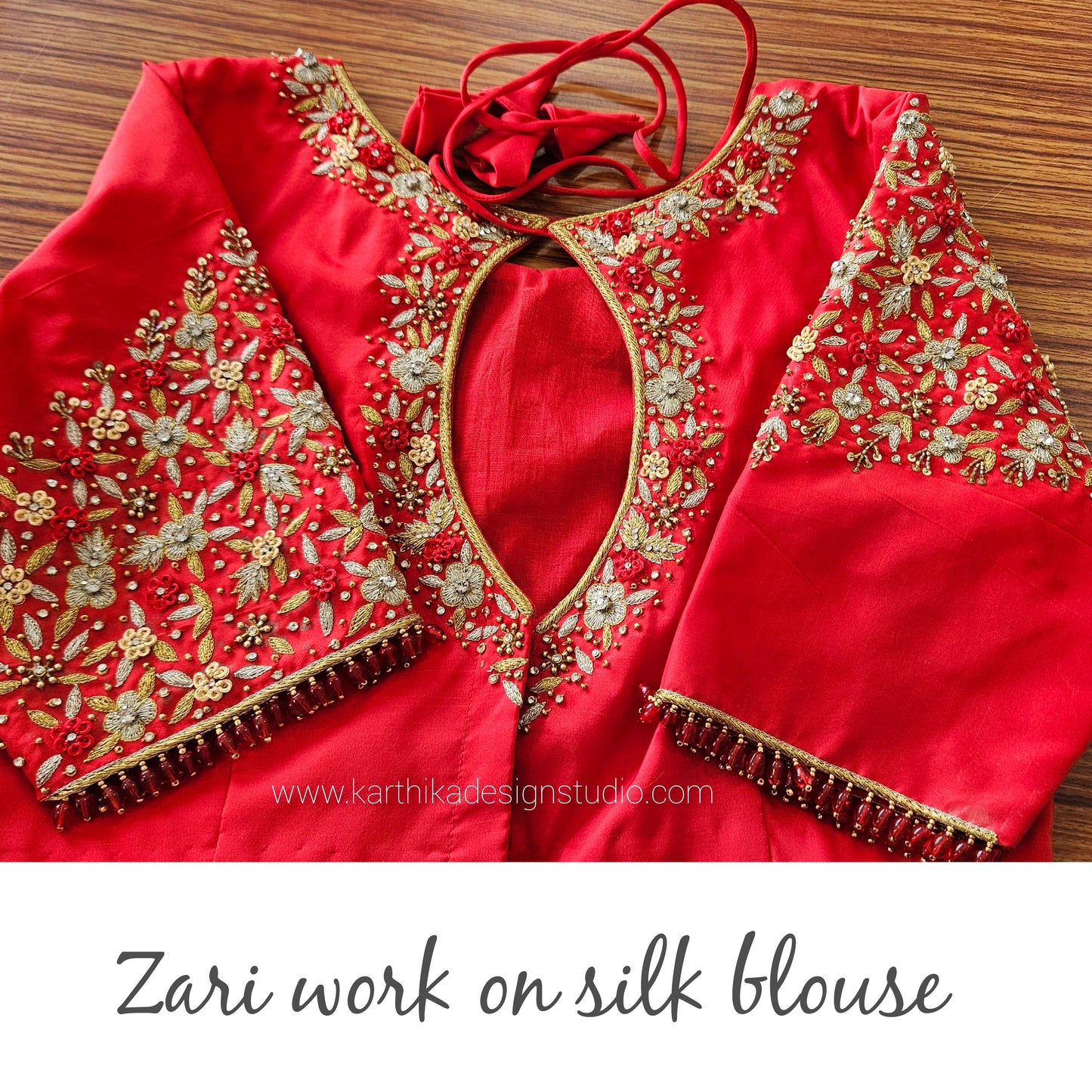 Silk blouse with zari work