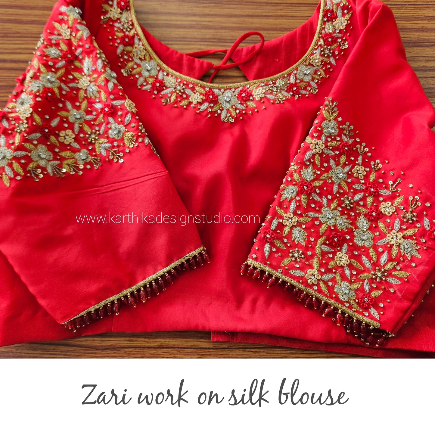 Silk blouse with zari work