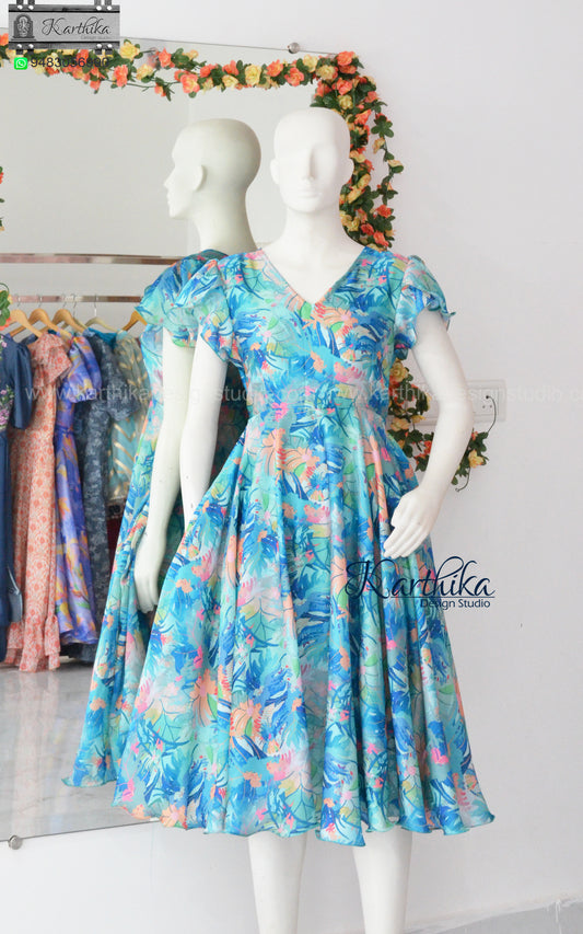 Abstract satin frock