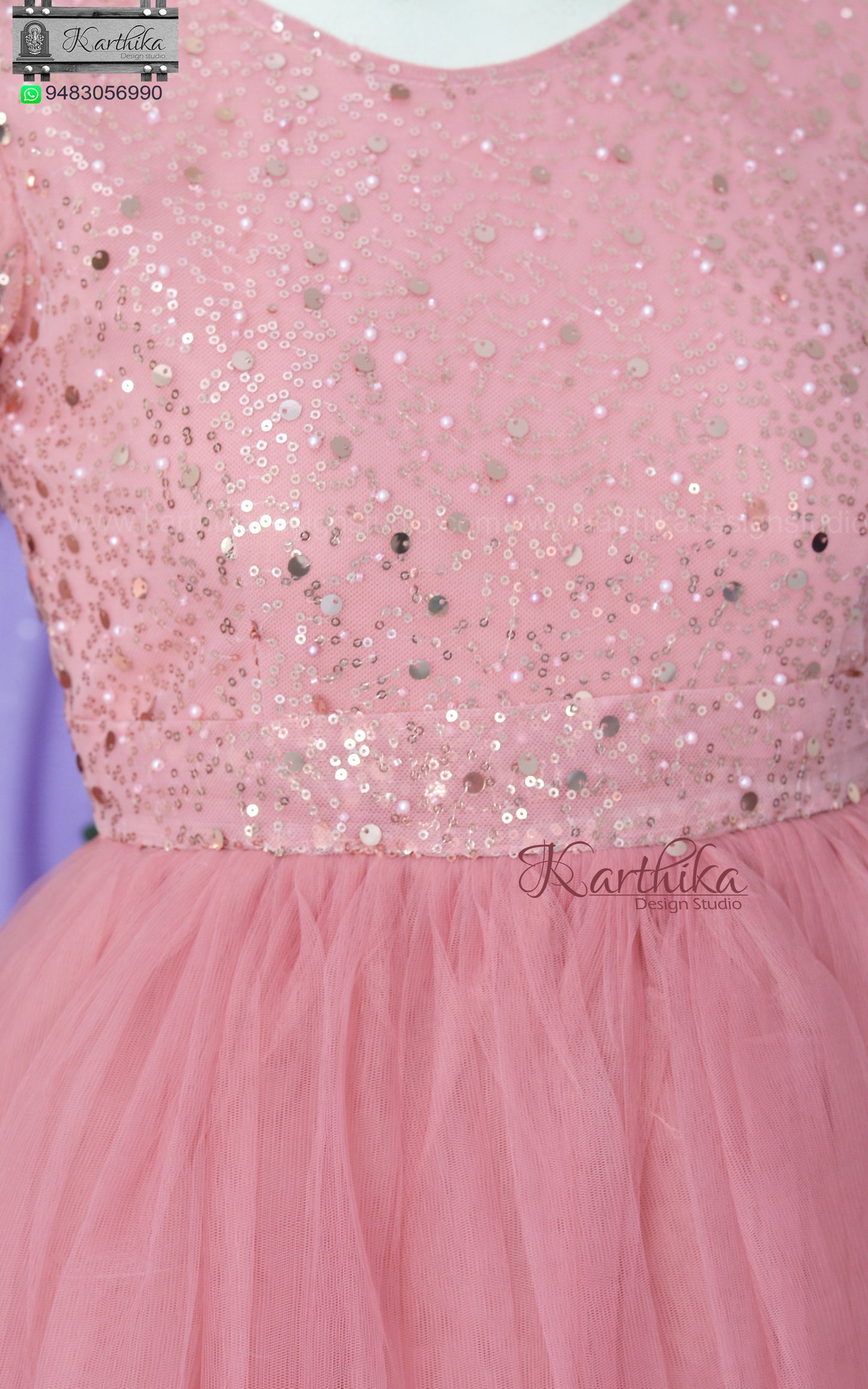 Embroidered net frock