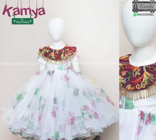 Floral organza frock.