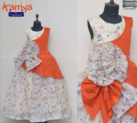 Dupion silk/organza frock