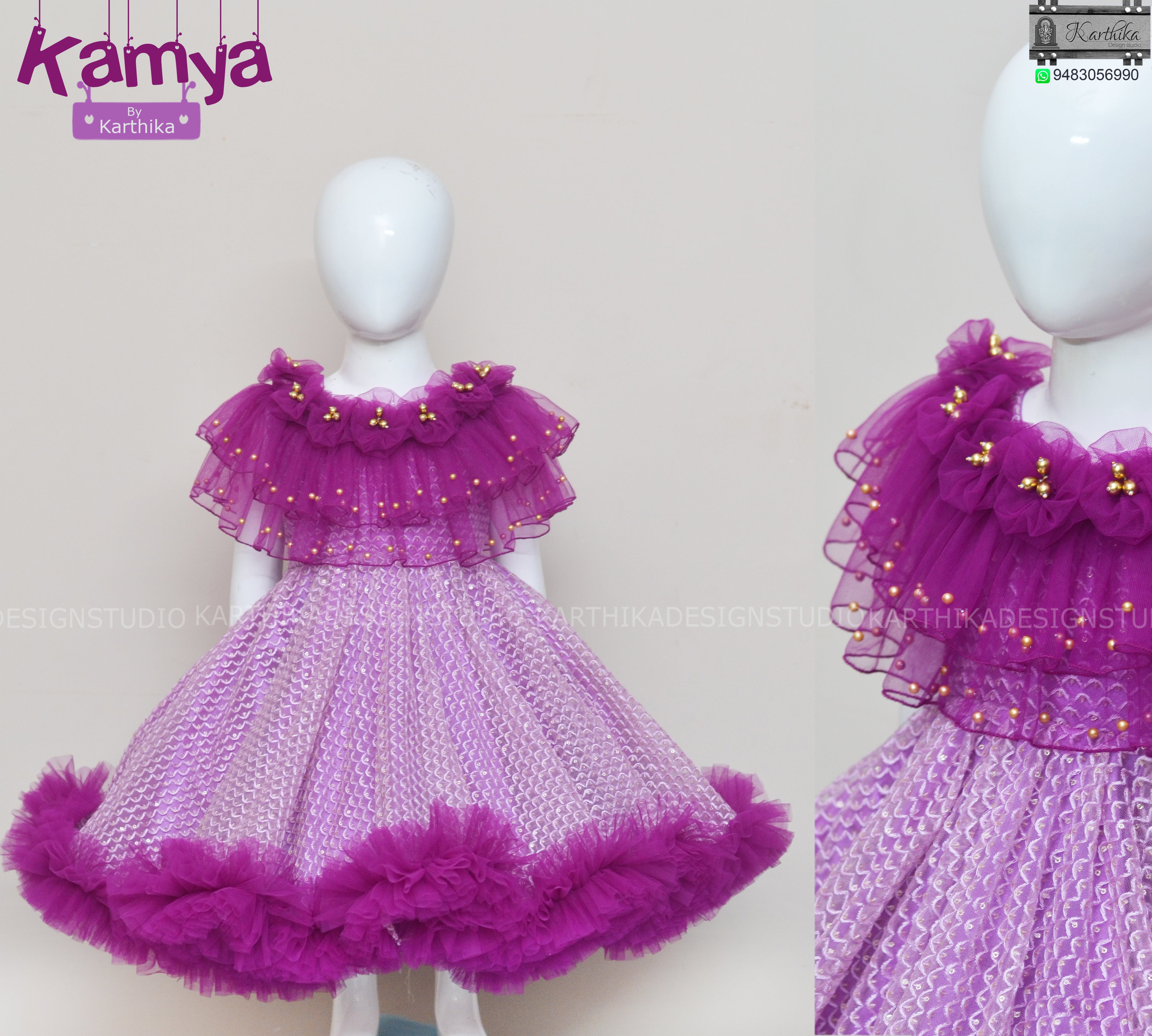 Purple Wedding Function Net Fabric Gown | Gowns for girls, Kids party wear  dresses, Frocks for girls