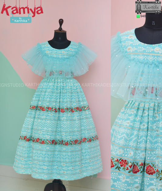 Embroidered georgette frock