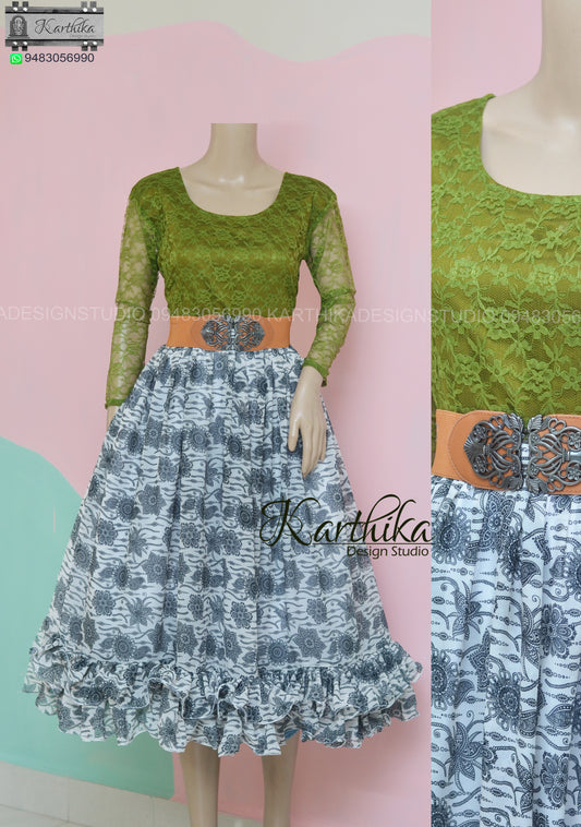 Floral net/ georgette frock