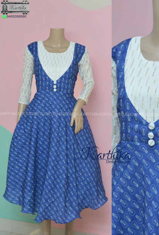 Chikankari georgette/rayon kurthi..