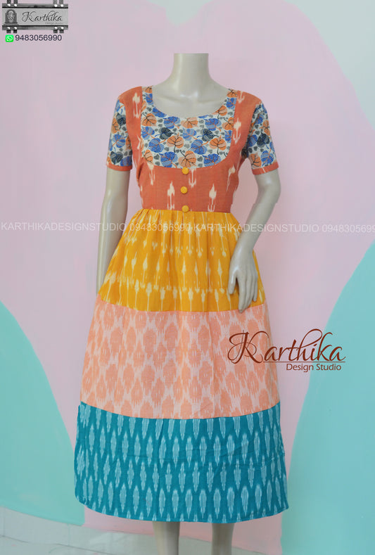 Multicolour Ikkat Kurthi..